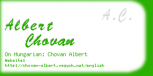 albert chovan business card